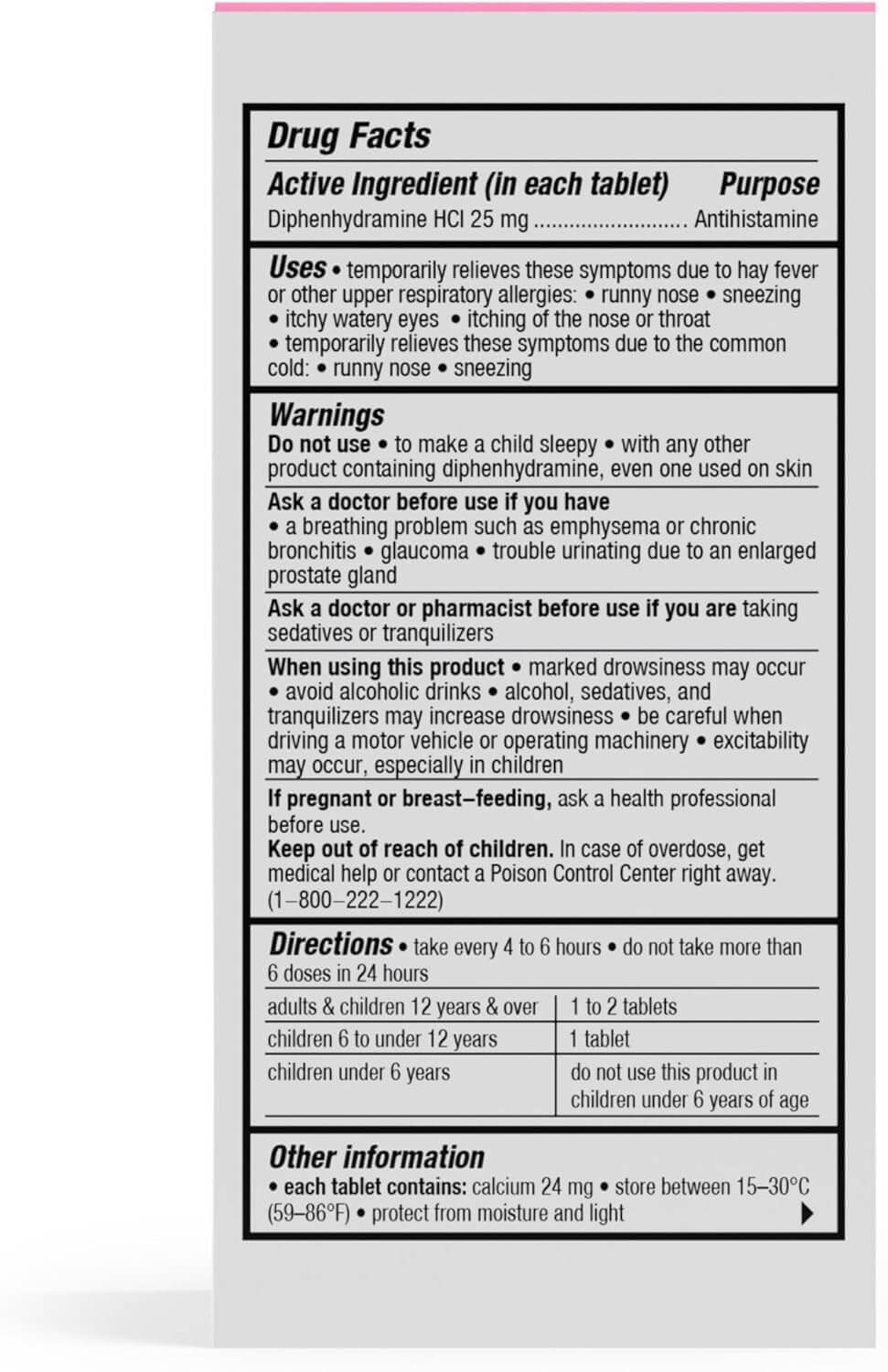 Allergy Relief (Diphenhydramine) - Vetted