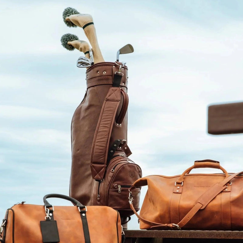 Heritage Brown Leather Golf Bag - Cart - My Store